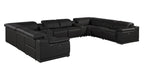 9762 Divanitalia 10-Piece U-Shaped Top Grain Italian Leather Sectional Sofa with 4 Power Recliners
