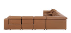 9762 Divanitalia 7-Piece L-Shaped Top Grain Italian Leather Sectional Sofa with 3 Power Recliners