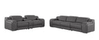 1116 DivanItalia 6-Piece Modular Power Reclining Sofa and Console Loveseat Set in Top Grain Italian Leather with 5 Power Recliners & Power Headrests - Dark Grey - SKU 1116-DK-GREY-6.5-HT - view 3