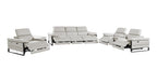 1246 Divanitalia Modular Power Triple Reclining Sofa, Console Loveseat, and Chair Set with Power Headrests - Top Grain Italian Leather - Light Grey - SKU 1246-LT-GREY-7.6-HT-3PC - view 4