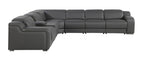 1116 Divanitalia 7-Piece L-Shaped Sectional Sofa in Top Grain Italian Leather with 3 Power Recliners & Power Headrests - Dark Grey - SKU 1116-DK-GREY-7PC-3PWR-SECTIONAL- GROUP - view 5