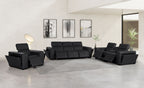 1224 Divanitalia 7-Piece Modular Power Reclining Sofa, Loveseat & Chair Set in Top Grain Italian Leather with 6 Power Recliners & Power Headrests - Black - SKU 1224-BLACK-7.6-HT-3PC - view 2