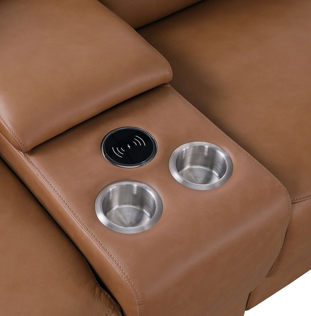 1116 Divanitalia 8-Piece U-Shaped Sectional Sofa in Top Grain Italian Leather with 2 Power Recliners & Power Headrests