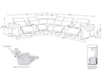 1126 Divanitalia 8-Piece L-Shaped Sectional Sofa in Top Grain Italian Leather with 4 Power Recliners & Power Headrests