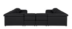 1116 Divanitalia 8-Piece U-Shaped Sectional Sofa in Top Grain Italian Leather with 4 Power Recliners & Power Headrests - Black - SKU 1116-BLACK-8PC-4PWR-U-NC-SECTIONAL-GROUP - view 7