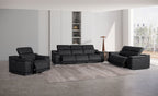 9762 Divanitalia 6-Piece Modular Power Reclining Sofa, Loveseat and Chair Set with 6 Power Recliners in Top Grain Italian Leather - Black - SKU 9762-BLACK-6.6-HT-3PC - view 2