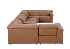 1126 Divanitalia 8-Piece U-Shaped Sectional Sofa in Top Grain Italian Leather with 2 Power Recliners & Power Headrests