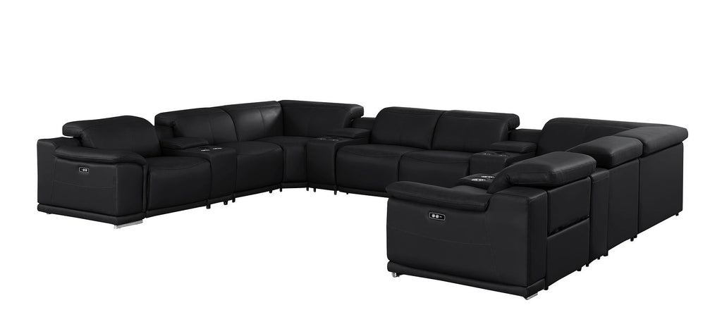2679 12-Piece U-Shaped Power Reclining Sectional Sofa in Genuine Leather - 4 Recliners