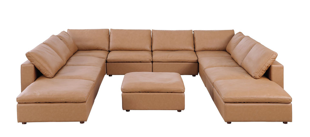 1100 Divanitalia Top-grain Italian Leather 11-Piece Sectional Sofa with Chaise