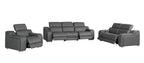 1116 Divanitalia 6-Piece Modular Power Reclining Sofa, Loveseat & Chair Set in Top Grain Italian Leather with 5 Power Recliners & Power Headrests - Dark Grey - SKU 1116-DK_GREY-6.5-HT-3PC - view 4