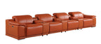 9762 Divanitalia 7-Piece Modular Top Grain Italian Leather Power Reclining Sofa with 4 Power Recliners