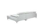 727 Divanitalia Right Arf Facing Sectional Sofa with Adjustable Headrest in Top-grain Italian Leather - White - SKU 727-Sectional-RAF-CHAISE-WHITE - view 3