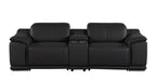 9762 Divanitalia 3-Piece Modular Power Reclining Console Loveseat with 2 Power Recliners in Top Grain Italian Leather