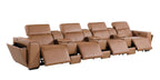 1224 Divanitalia 7-Piece Modular Power Reclining Sofa in Top Grain Italian Leather with 4 Power Recliners & Power Headrests