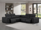 2679 5-Piece L-Shaped Power Reclining Sectional Sofa in Genuine Leather - 3 Recliners
