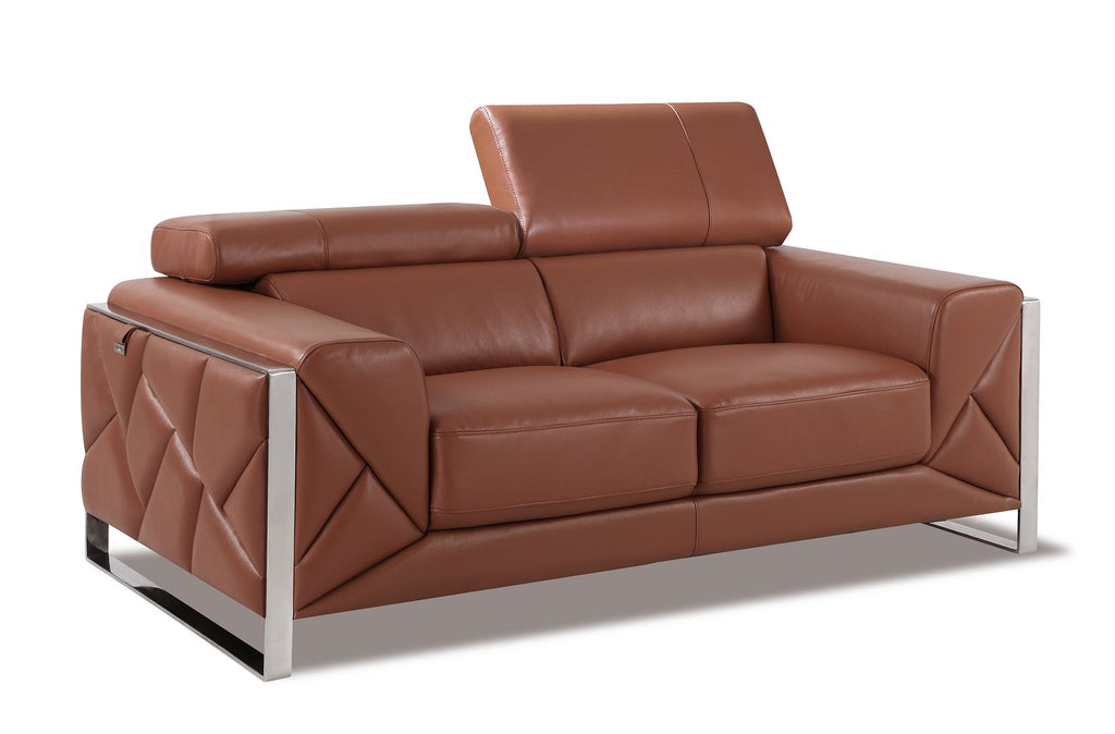 903 Divanitalia Loveseat with Adjustable Headrest in Top-grain Italian Leather
