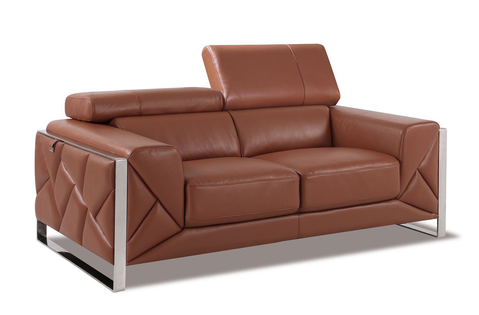 903 Divanitalia Loveseat with Adjustable Headrest in Top-grain Italian Leather