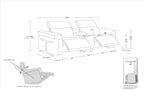 1126 Divanitalia 3-Piece Modular Power Reclining Loveseat in Top Grain Italian Leather with 2 Power Recliners & Power Headrests