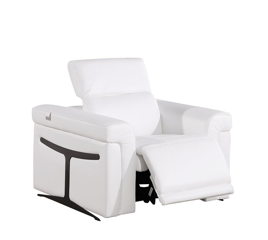 1126 Divanitalia 7-Piece Modular Power Reclining Sofa, Loveseat & Chair Set in Top Grain Italian Leather with 5 Power Recliners & Power Headrests - White - SKU 1126-WHITE-7.5-HT-3PC - view 11