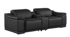 9762 Divanitalia 3-Piece Modular Power Reclining Console Loveseat with 2 Power Recliners in Top Grain Italian Leather