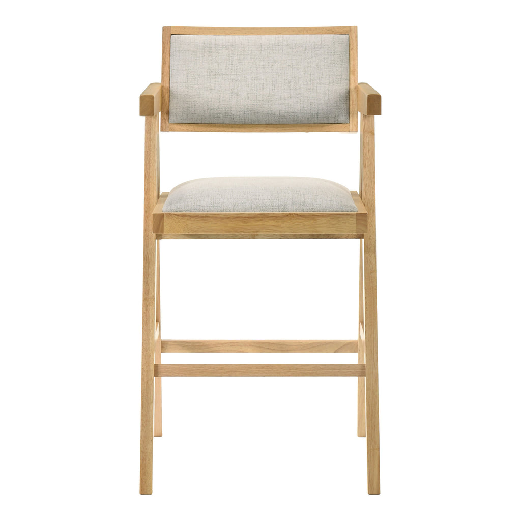 Fern - Modern Natural and Beige Counter Stool Set of 2