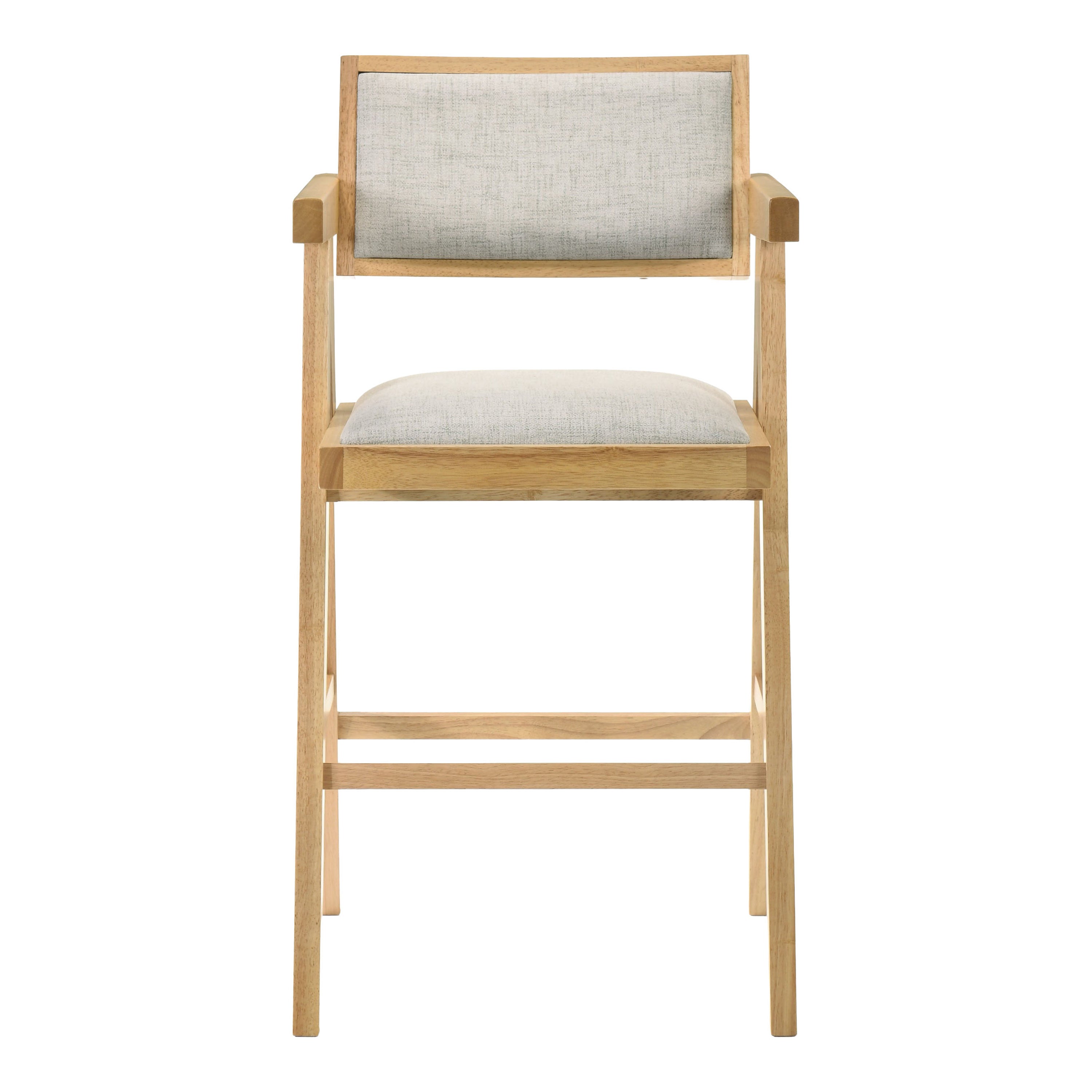 Fern - Modern Natural and Beige Counter Stool Set of 2