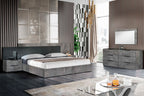 Queen Ferrara - Modern Volcano Oxide Grey Bed - Modern Volcano Oxide Grey Bed