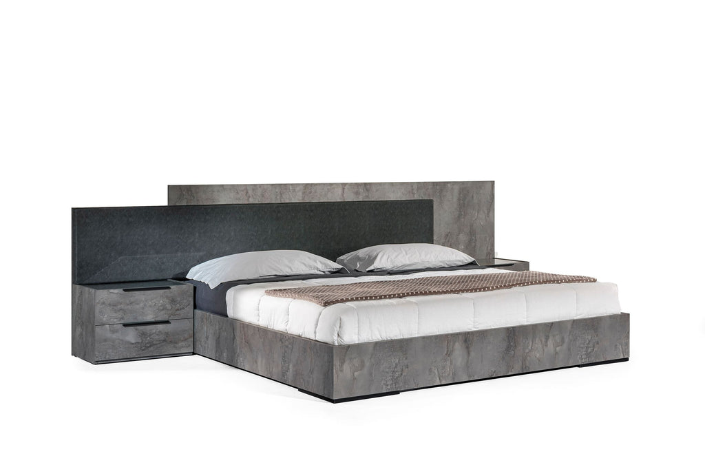 Queen Ferrara - Modern Volcano Oxide Grey Bed - Modern Volcano Oxide Grey Bed