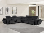 1224 Divanitalia 7-Piece L-Shaped Sectional Sofa in Top Grain Italian Leather with 4 Power Recliners & Power Headrests