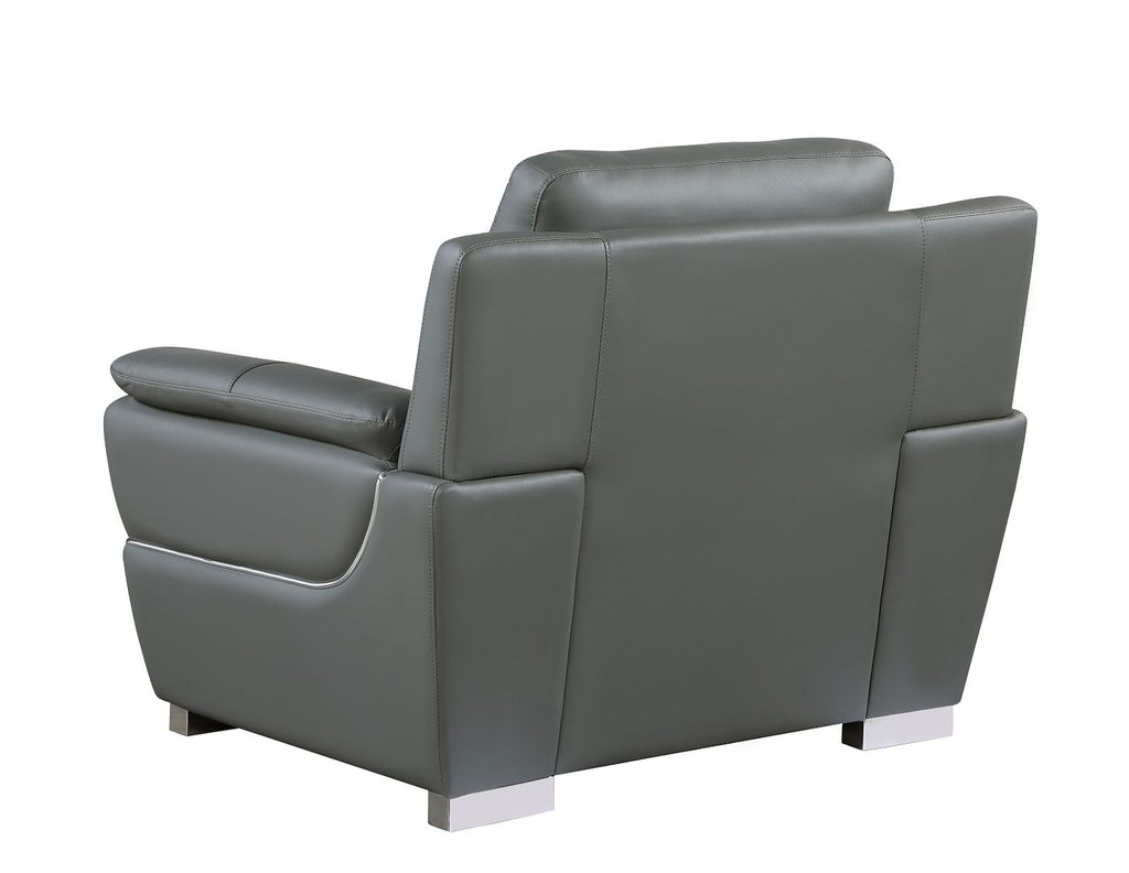 4572 Modern Genuine Leather 3-Piece Sofa Set - Dark Grey - SKU 4572 GRAY 3PC (S/L/C) - GROUP - view 11