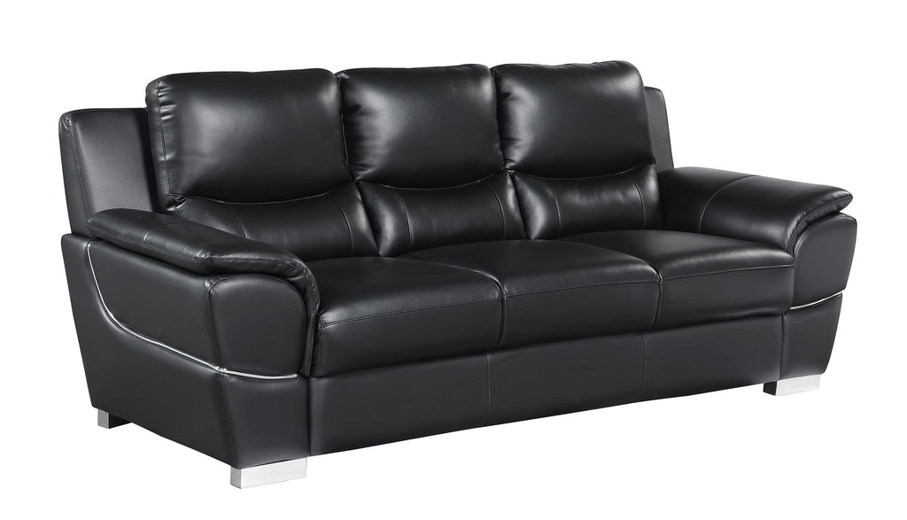 4572 Modern Genuine Leather Sofa - Black - SKU 4572-S-BLACK - view 2