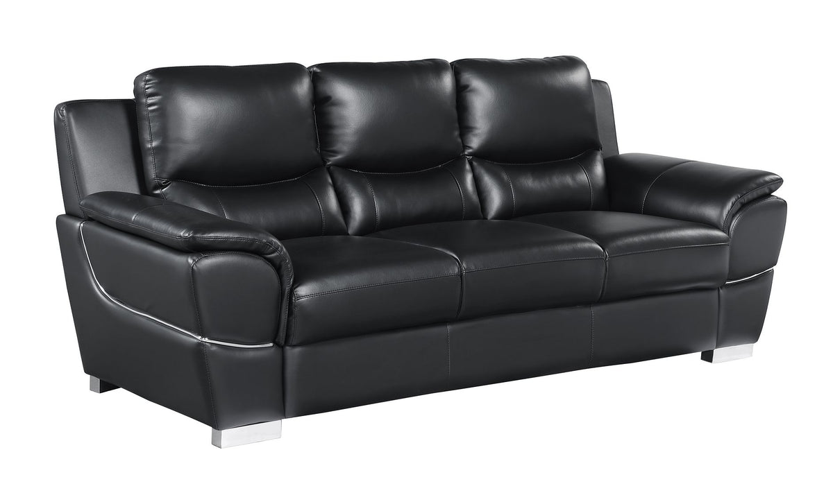 4572 Modern Genuine Leather Sofa - Black - SKU 4572-S-BLACK - view 2