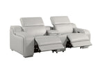 1116 Divanitalia 3-Piece Modular Power Reclining Console Loveseat in Top Grain Italian Leather with 2 Power Recliners & Power Headrests - Light Grey - SKU 1116-LT-GREY-3.2-HT - view 4