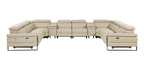 1246 Divanitalia 10-Piece U-Shaped Modular Power Reclining Sectional Sofa with 4 Power Recliners and Power Headrests - Top Grain Italian Leather