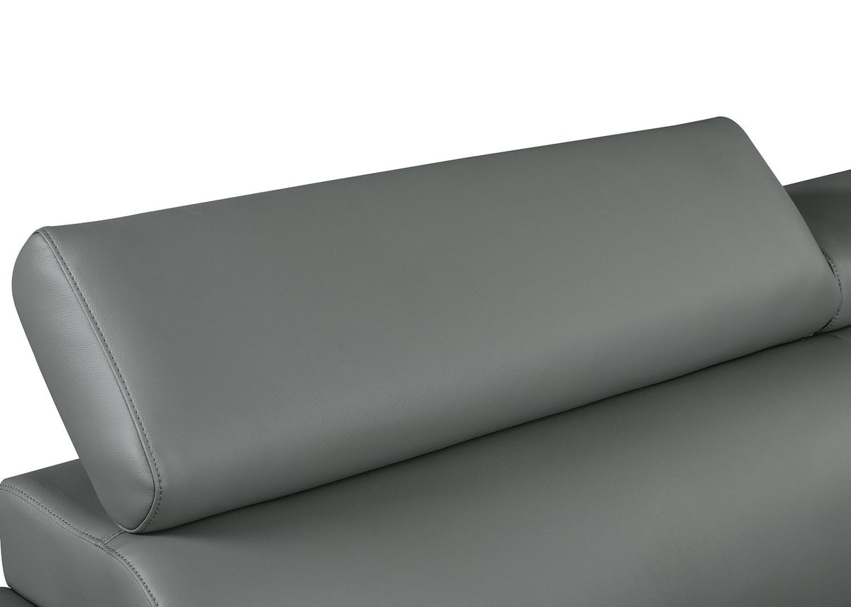 4571 Modern Genuine Leather 3-Piece Sofa Set - Dark Grey - SKU 4571-LV GRAY 3PC (S/L/C) - GROUP - view 10