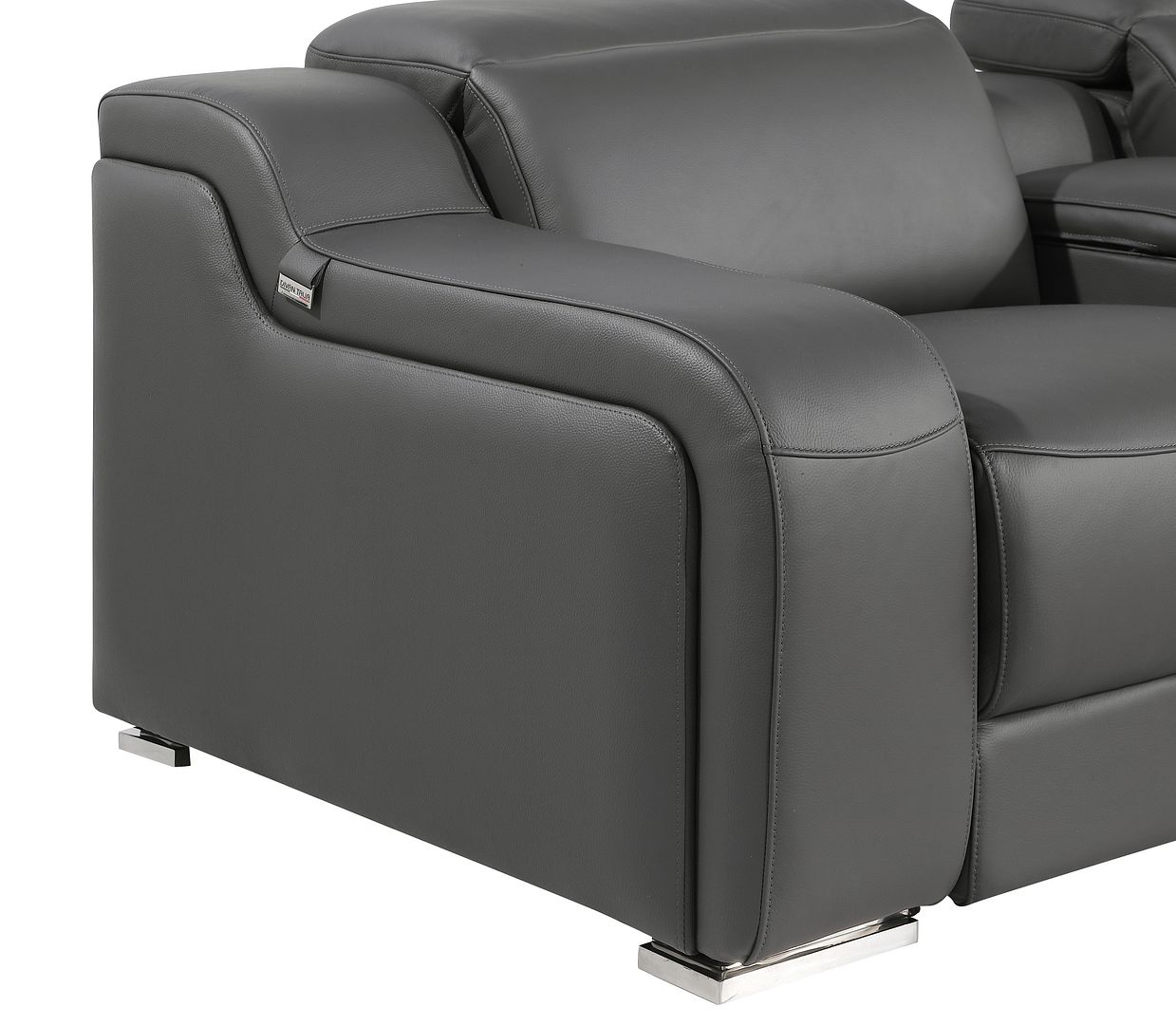 1116 Divanitalia 2-Piece Modular Power Reclining Loveseat in Top Grain Italian Leather with 2 Power Recliners & Power Headrests