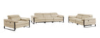 1246 Divanitalia Modular Power Dual Reclining Sofa, Loveseat, and Chair Set with Power Headrests - Top Grain Italian Leather - Beige - SKU 1246-BEIGE-6.5-HT-3PC - view 3