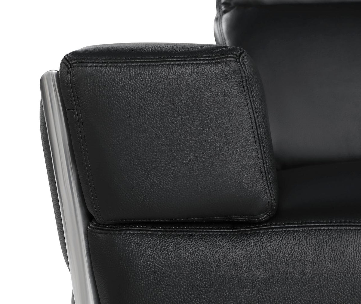 1111 Divanitalia 2-Piece Sofa Set with Adjustable Headrest in Top-grain Italian Leather - Black - SKU 1111-BLACK-2PC - view 12