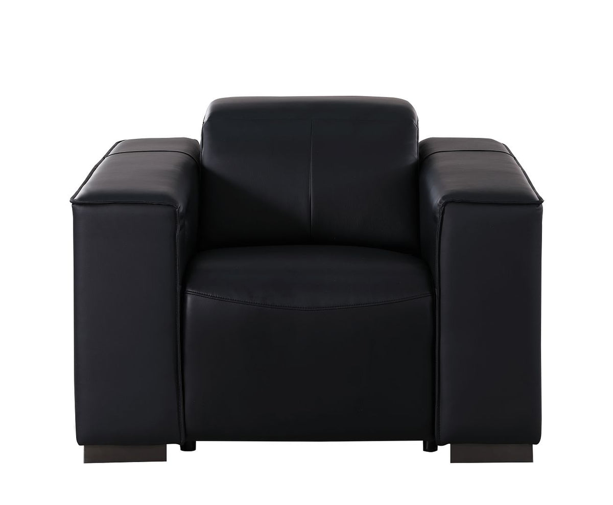 1208 Modular Leather Set with 5 Power Recliners & Power Headrests - Black - SKU 1208-BLACK-7.5-HT-3PC - view 9