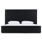 Fields - Modern Black Acacia Bed - Modern Black Acacia Bed