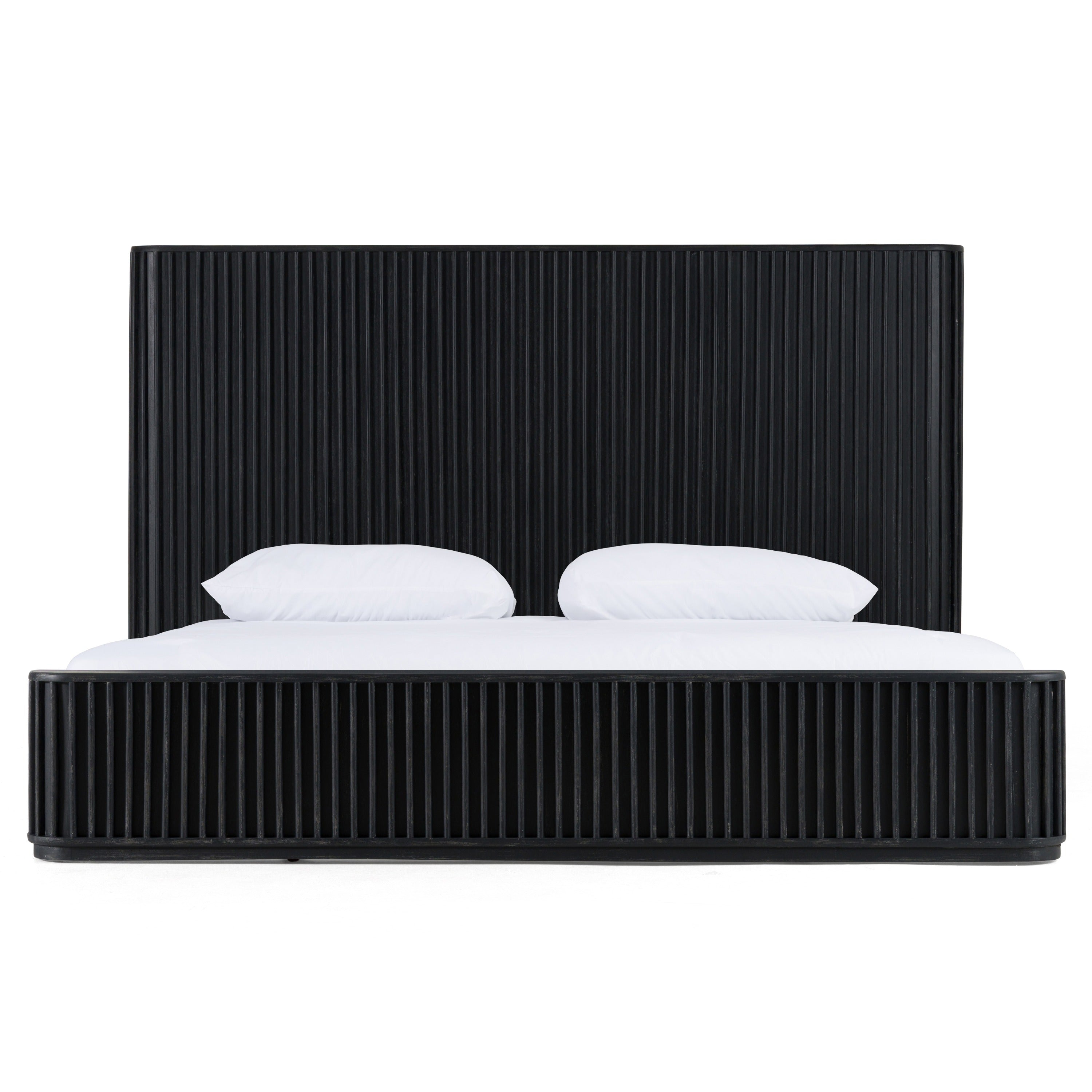 Fields - Modern Black Acacia Bed - Modern Black Acacia Bed