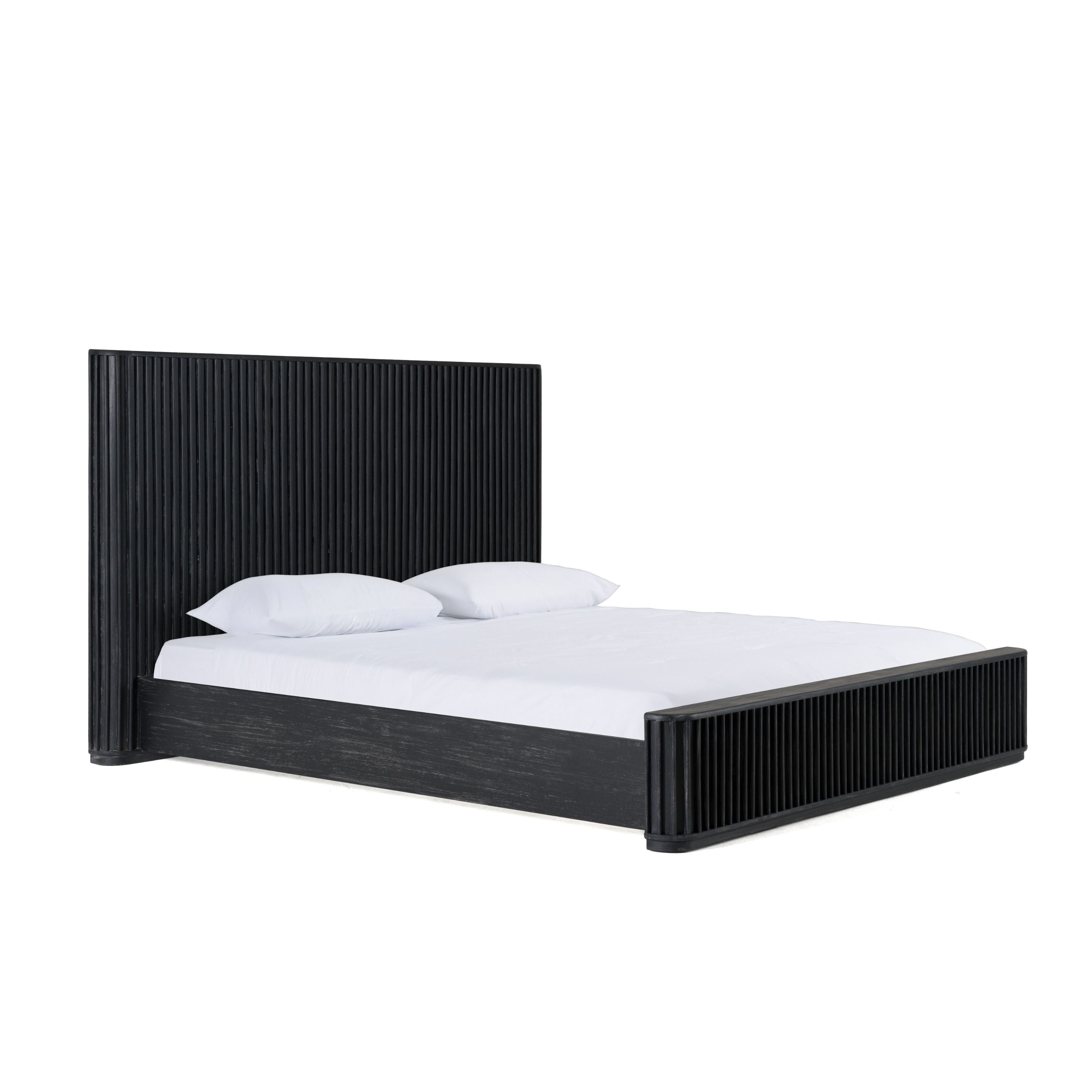 Fields - Modern Black Acacia Bedroom Set - Modern Black Acacia Bedroom Set