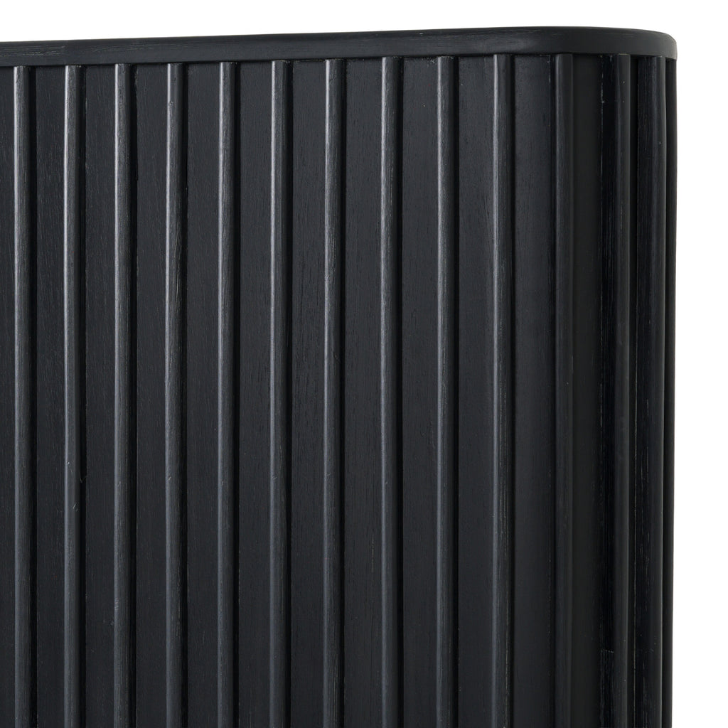 Fields - Modern Black Acacia Bed - Modern Black Acacia Bed