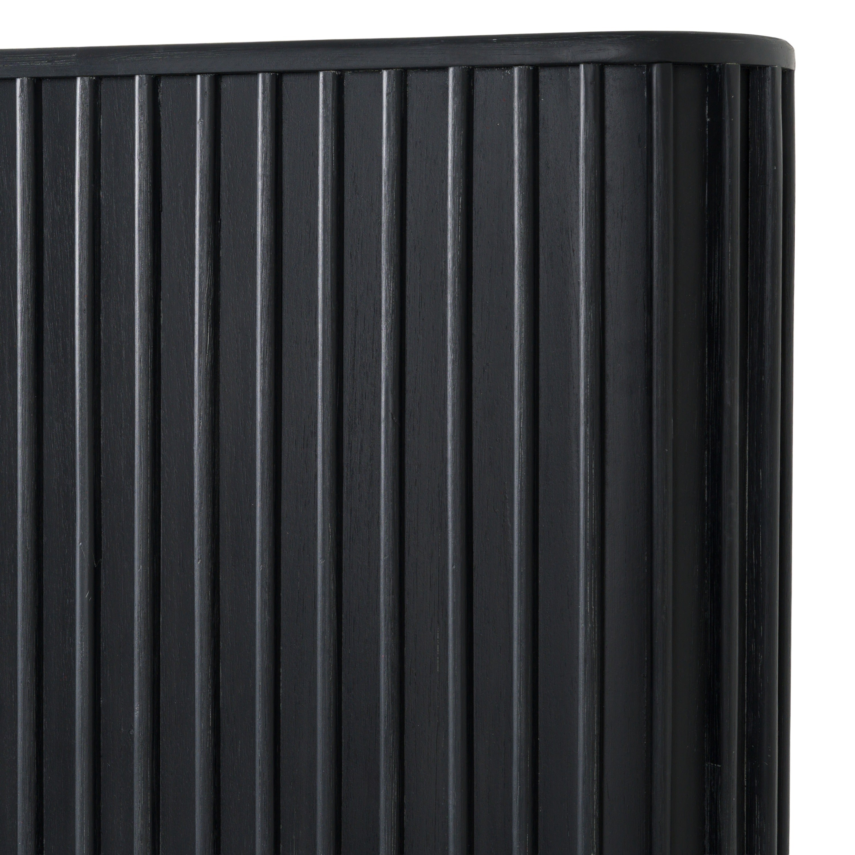 Fields - Modern Black Acacia Bed - Modern Black Acacia Bed