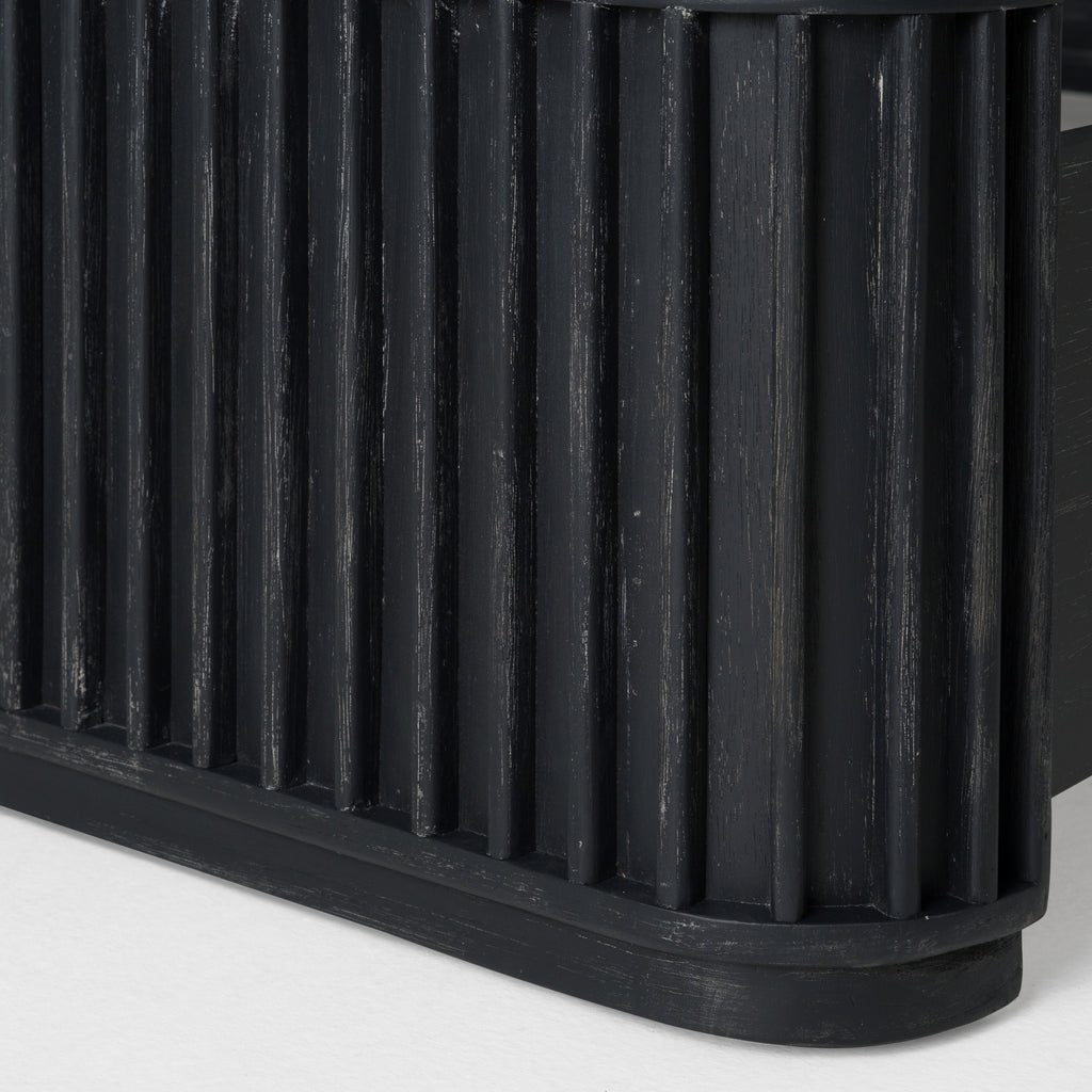 Fields - Modern Black Acacia Bed - Modern Black Acacia Bed
