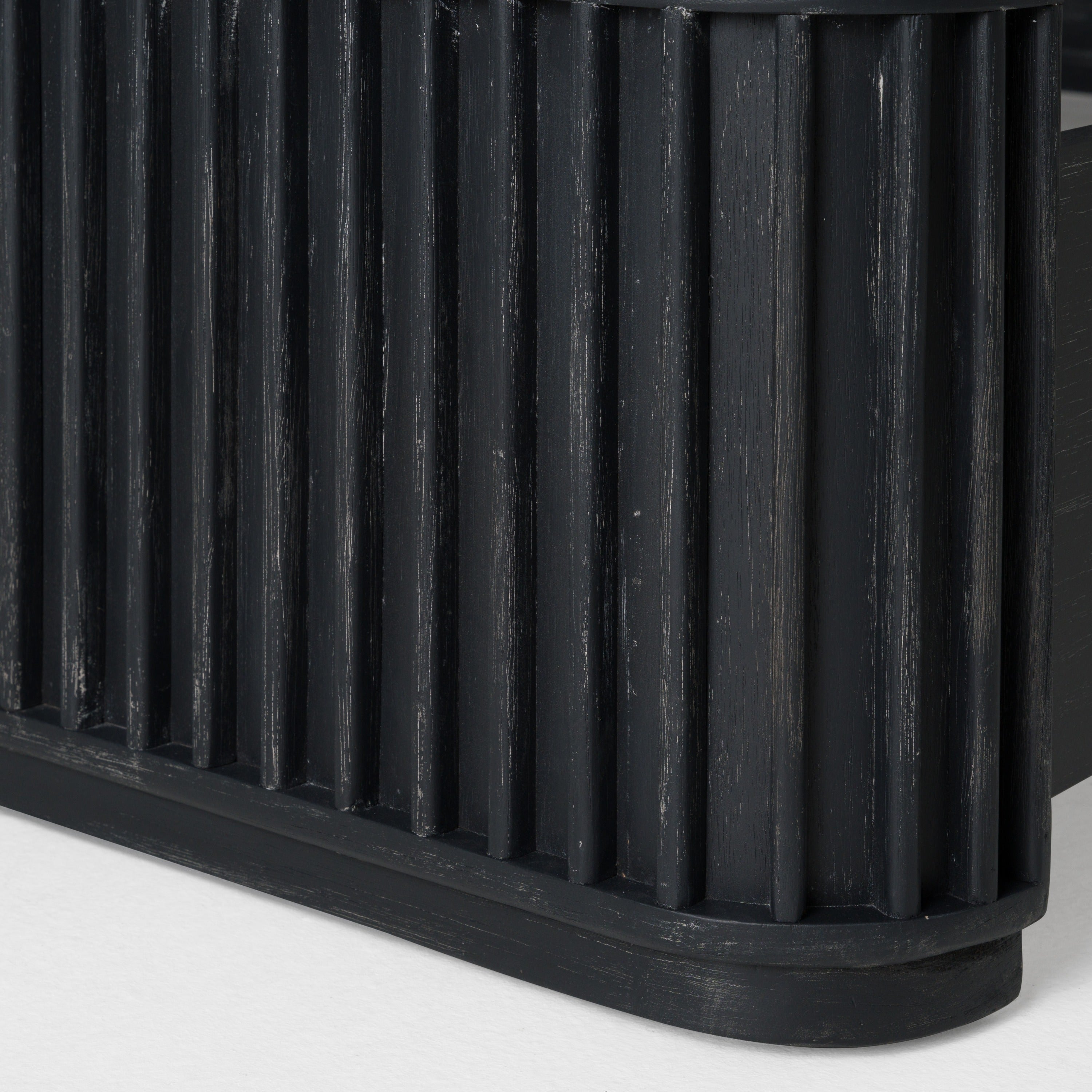 Fields - Modern Black Acacia Bed - Modern Black Acacia Bed