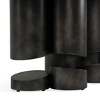 Finsbury - Modern Ceramic + Dark Grey Brass Oval Dining Table