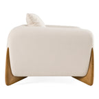 Fleury - Contemporary Cream Fabric and Walnut Lounge Chair