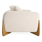 Fleury - Contemporary Cream Fabric and Walnut Sofa