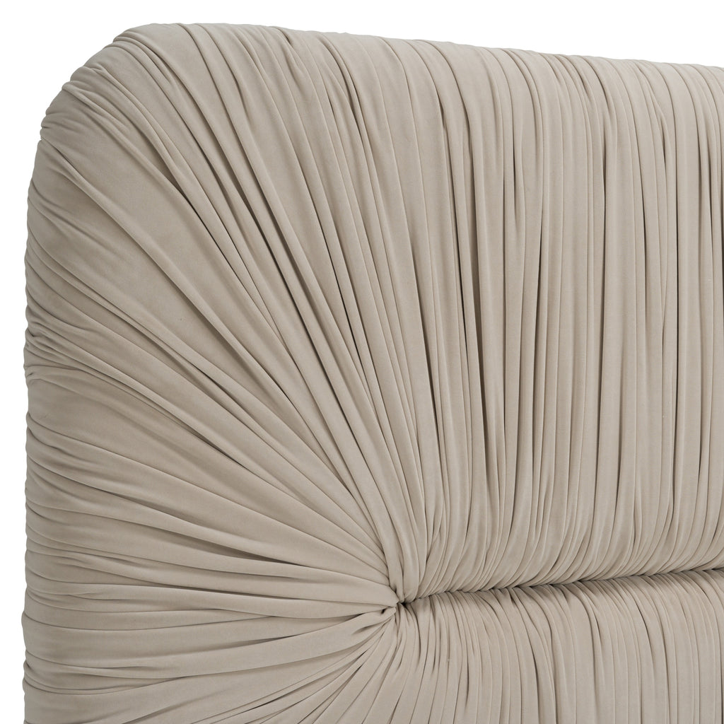 Florence - Modern Beige Velvet + Gold Bed - Modern Beige Velvet + Gold Bed